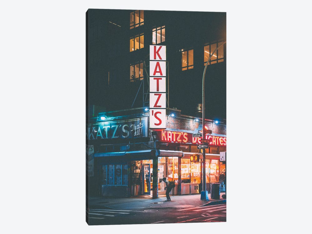 Katz's By Night by Jon Bilous 1-piece Canvas Wall Art