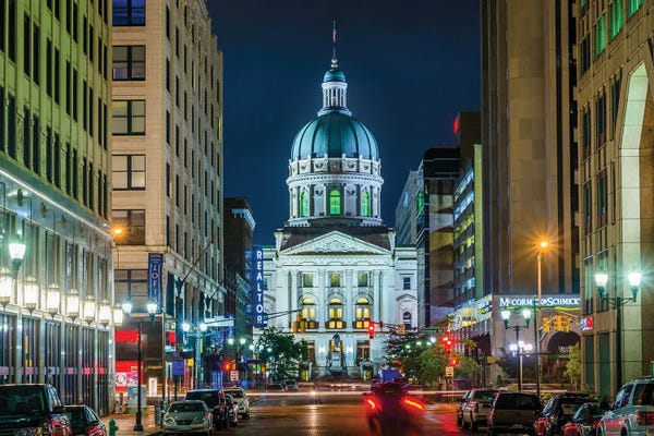 Indiana: Market St & The Statehouse by Jon Bilous