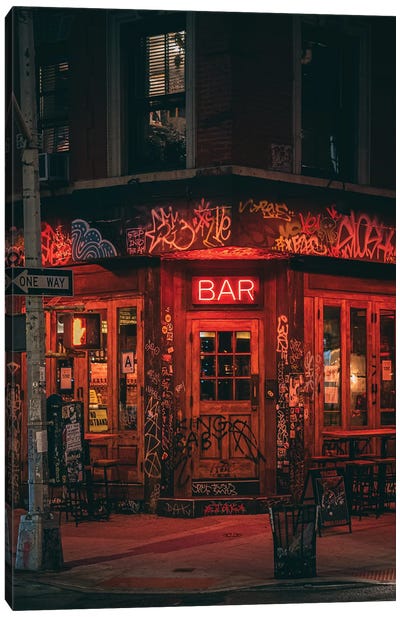 Bar, East Village Canvas Art Print - Restaurant & Diner Art