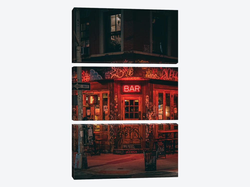 Bar, East Village by Jon Bilous 3-piece Canvas Artwork