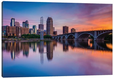 Minneapolis Sunset Canvas Art Print - Jon Bilous