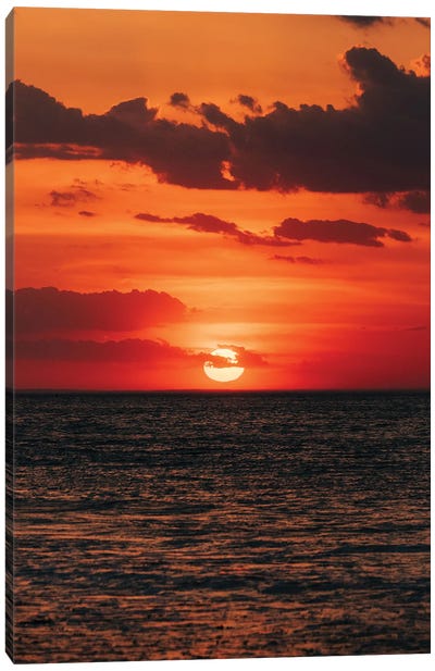 Montauk Point Sunset I Canvas Art Print - Beach Sunrise & Sunset Art