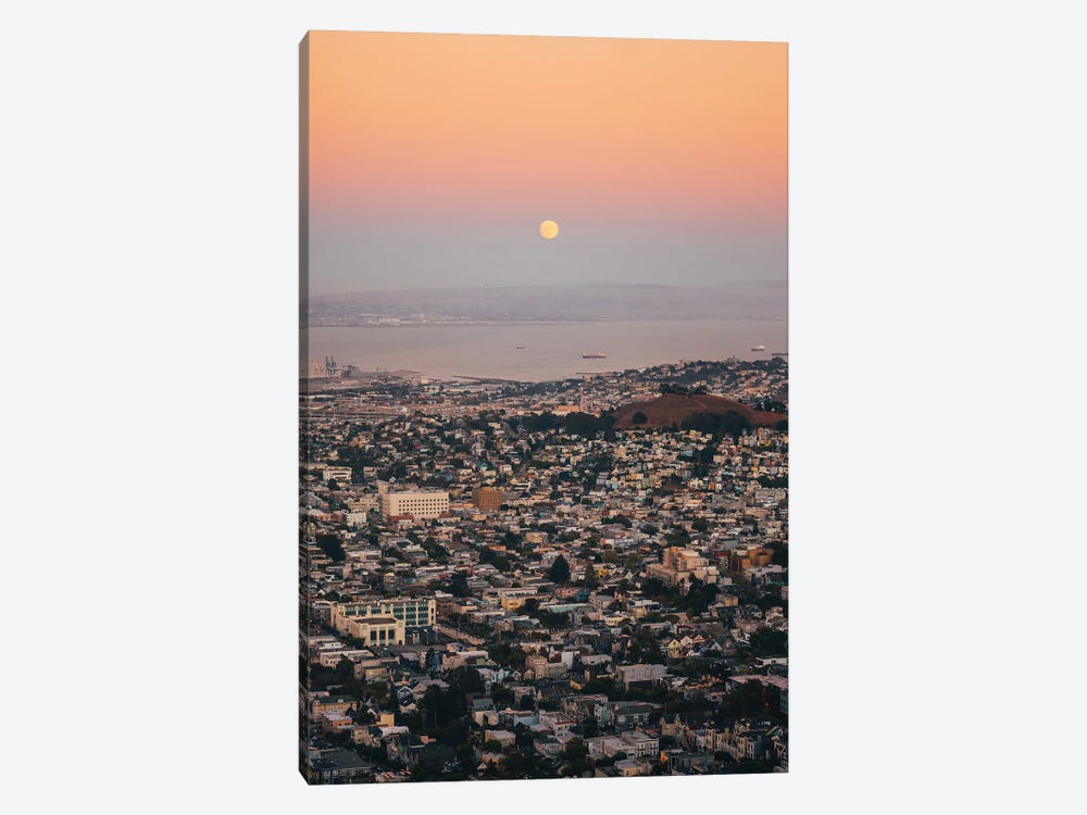 Moonrise Over San Francisco by Jon Bilous 1-piece Canvas Print