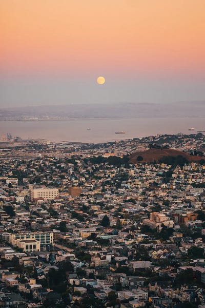 Travel Journal: Moonrise Over San Francisco by Jon Bilous