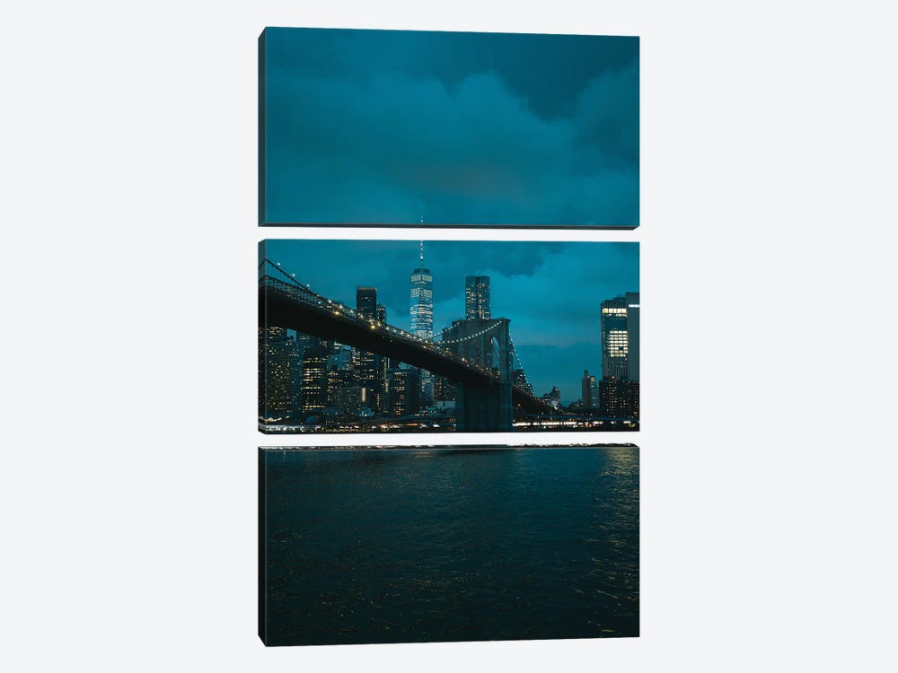 NYC Skyline From Dumbo I by Jon Bilous 3-piece Canvas Print