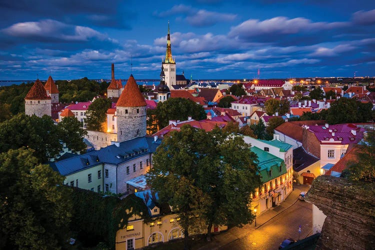 Old Town At Night by Jon Bilous wall art