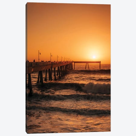 Pacifica Pier Sunset Canvas Print #BLJ150} by Jon Bilous Canvas Art Print