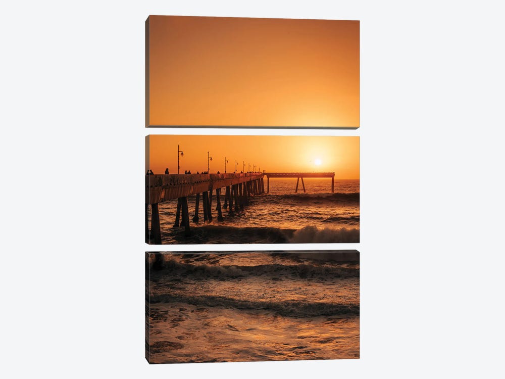 Pacifica Pier Sunset by Jon Bilous 3-piece Canvas Artwork