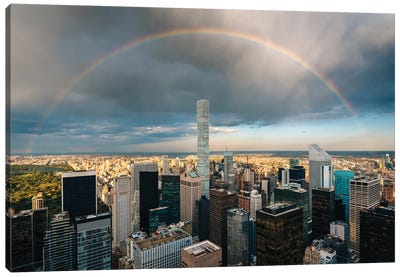 Rainbow Over Midtown II Canvas Art Print - Jon Bilous