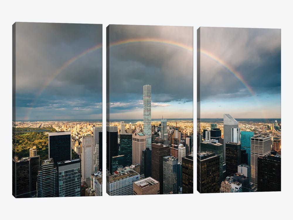 Rainbow Over Midtown II by Jon Bilous 3-piece Canvas Print
