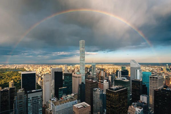 Canvas Print: Rainbow Over Midtown II by Jon Bilous