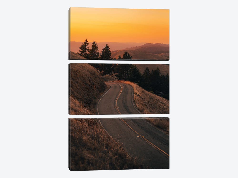 Road On Mount Tamalpais I by Jon Bilous 3-piece Canvas Print