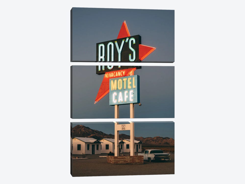 Roy's On Route 66, Amboy III 3-piece Canvas Print