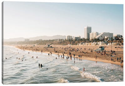 Santa Monica Summer Canvas Art Print - Los Angeles Skylines