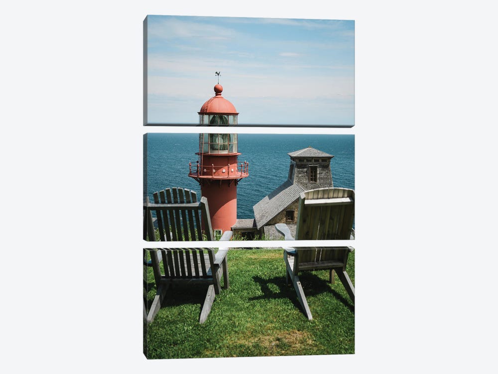 Sitting At Pointe-à-la-Renommée Lighthouse II by Jon Bilous 3-piece Canvas Wall Art