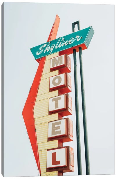 Skyliner Motel, Route 66 Canvas Art Print - Route 66 Art