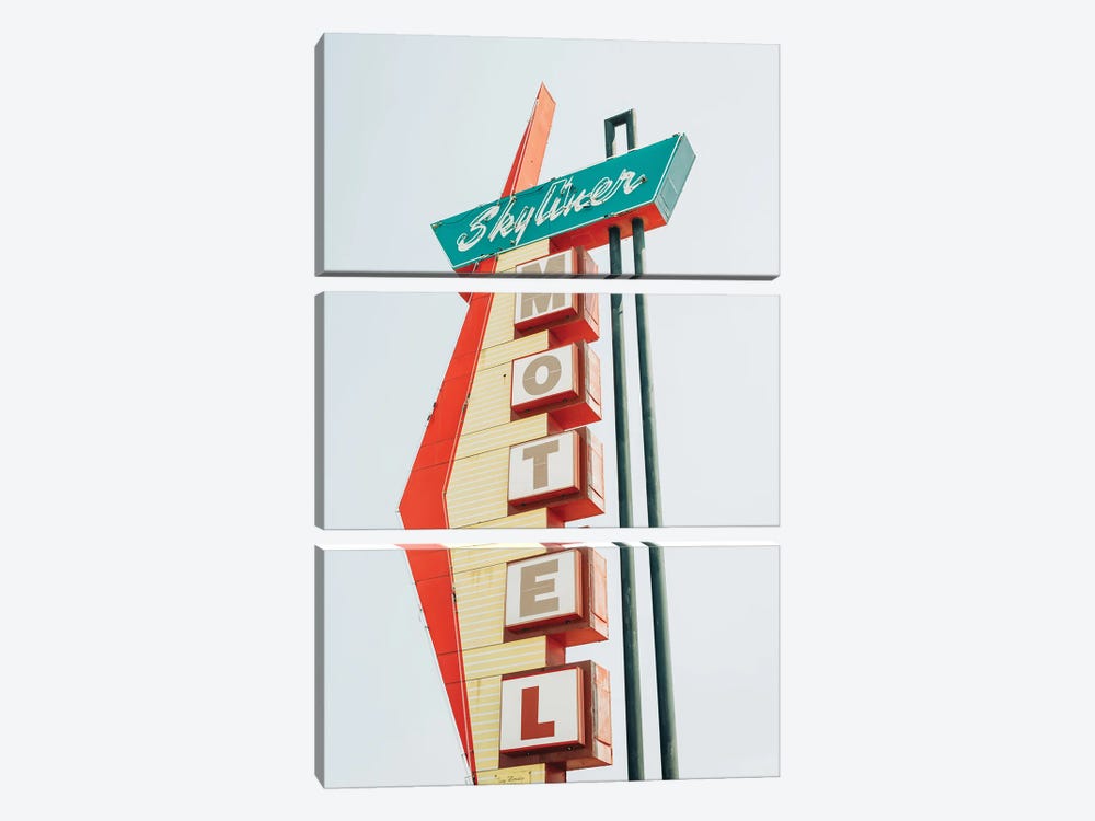 Skyliner Motel, Route 66 by Jon Bilous 3-piece Canvas Print