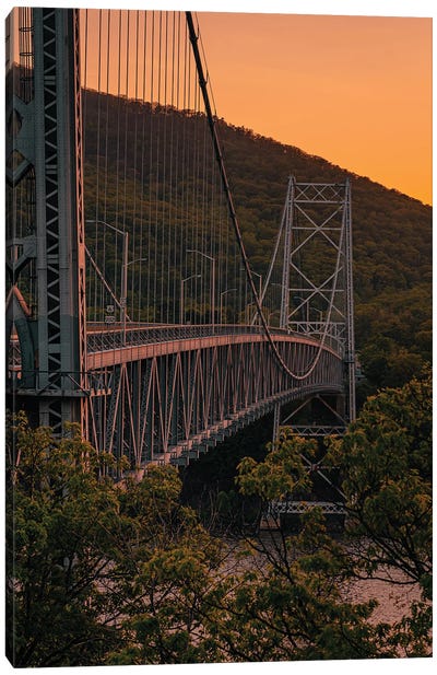 Bear Mountain Bridge Sunset Canvas Art Print - Jon Bilous