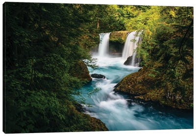 Spirit Falls, Little White Salmon River Canvas Art Print - Waterfall Art
