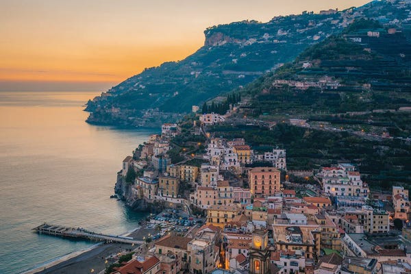 Cliffs: Sunset Over Minori by Jon Bilous
