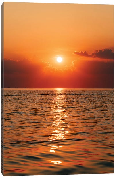 Sunset, Sandy Hook I Canvas Art Print - Monochromatic Photography