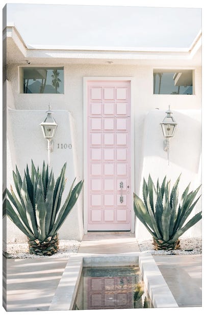That Pink Door Canvas Art Print - Palm Springs Art