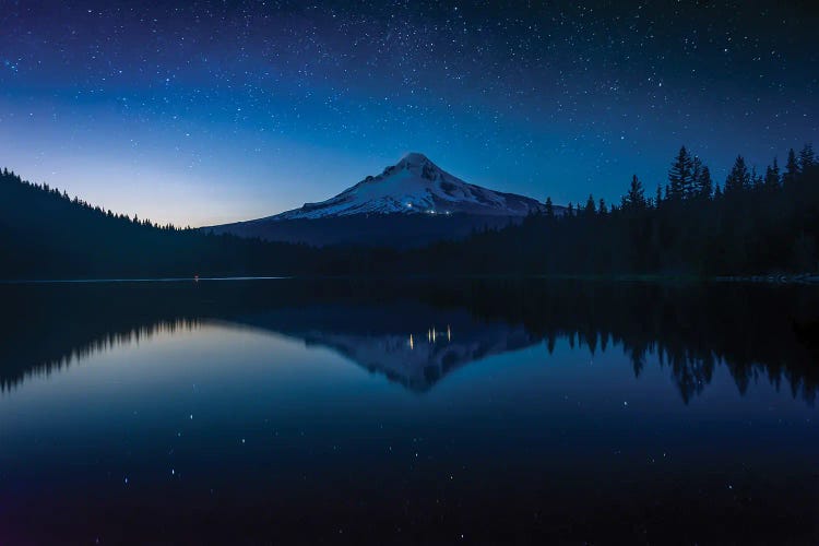 Trillium Lake Reflecting Mount Hood II by Jon Bilous wall art
