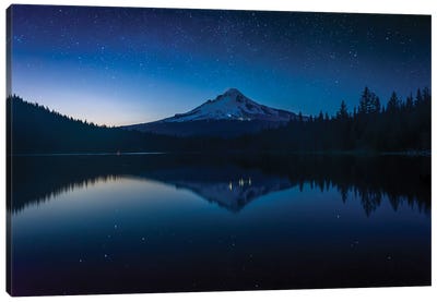 Trillium Lake Reflecting Mount Hood II Canvas Art Print - Oregon Art