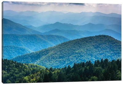 Blue Layers Canvas Art Print - Appalachian Mountain Art
