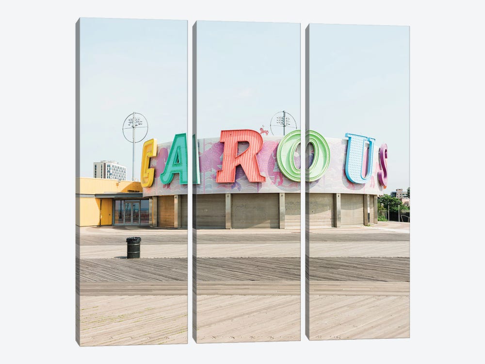 Carousel, Coney Island III by Jon Bilous 3-piece Canvas Art Print