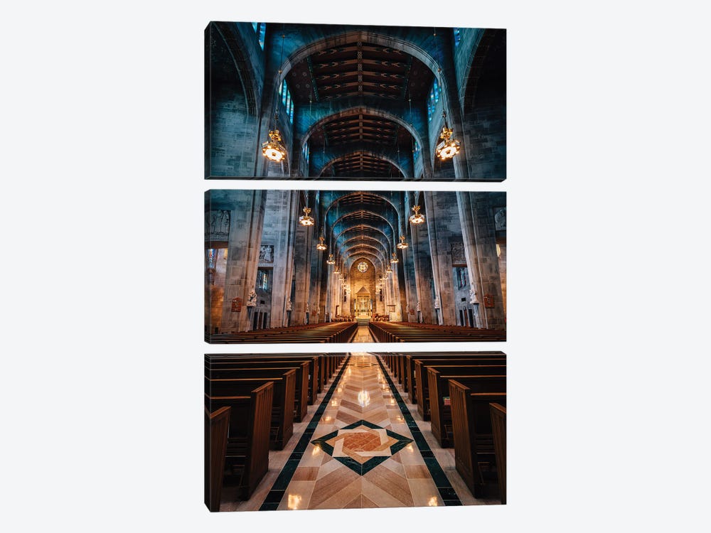 Cathedral Of Mary Our Queen by Jon Bilous 3-piece Canvas Art Print