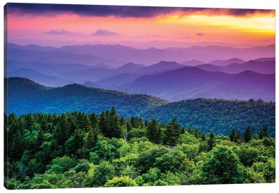Cowee Mountains Overlook Canvas Art Print - Layered Landscapes
