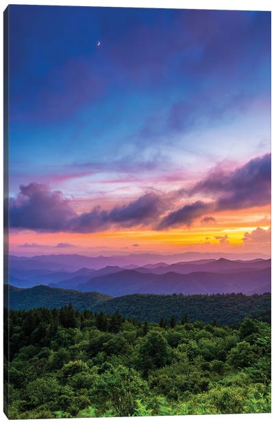 Cowee Mountains Overlook II Canvas Art Print - North Carolina Art