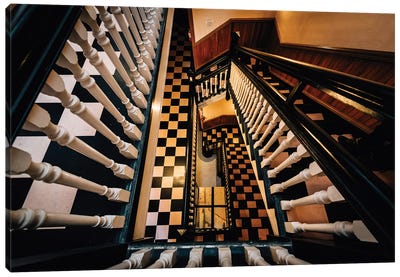 Downward Spiral Canvas Art Print - Stairs & Staircases
