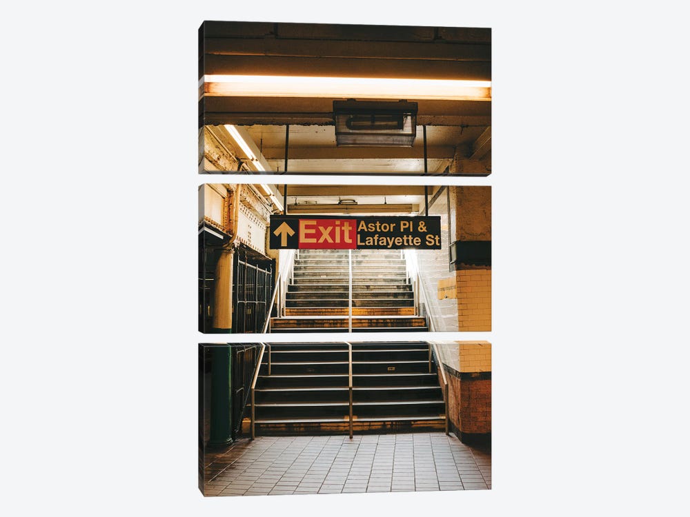 Astor Place Subway Exit by Jon Bilous 3-piece Art Print