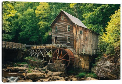 Glade Creek Grist Mill, Babcock State Park II Canvas Art Print - West Virginia Art