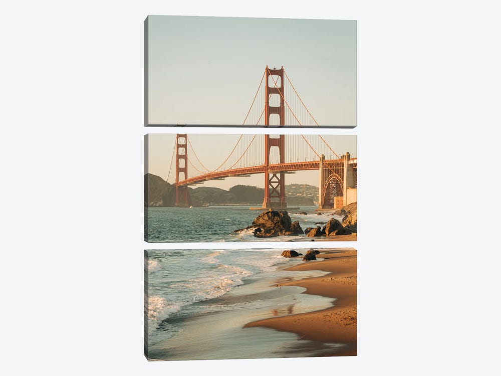 Golden Gate From Marshall's Beach I by Jon Bilous 3-piece Canvas Print