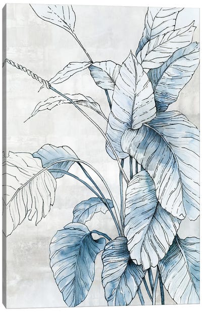 Blue Harmony Canvas Art Print - Line Art