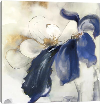 Blue Blossoms Florals II Canvas Art Print - Minimalist Flowers