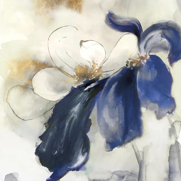 Blossoms: Blue Blossoms Florals II by Alex Black