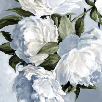 Soft White Blooms And Green Leaves by Alex Black multi panel art