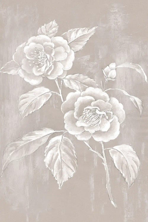Delicate Blossoms On Neutral Canvas I