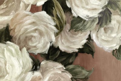 White Roses On Rustic Canvas by Alex Black framed canvas print