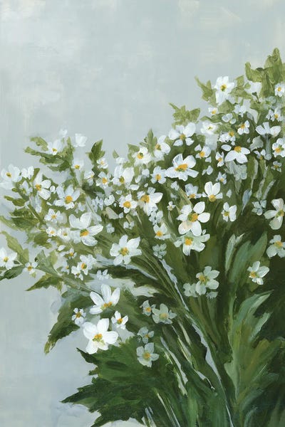 White Blossoms On Lush Green II