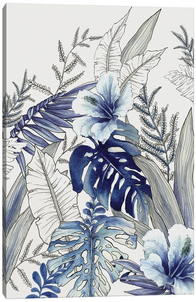 Blue Tropical Forest I Canvas Art Print