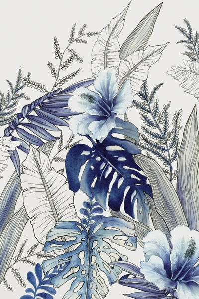 Alex Black: Blue Tropical Forest I by Alex Black