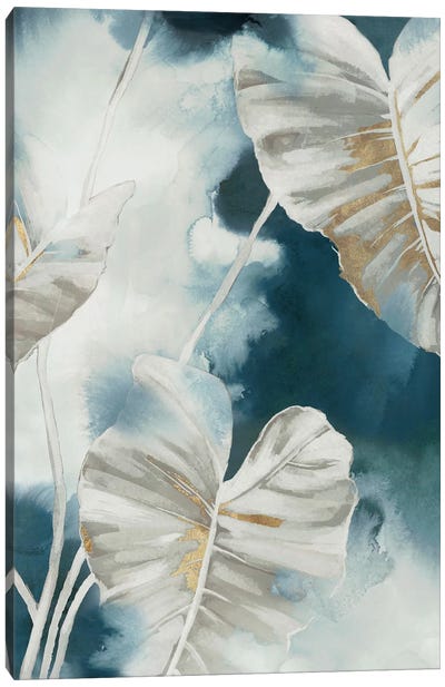 Blue Tropical Palms Canvas Art Print