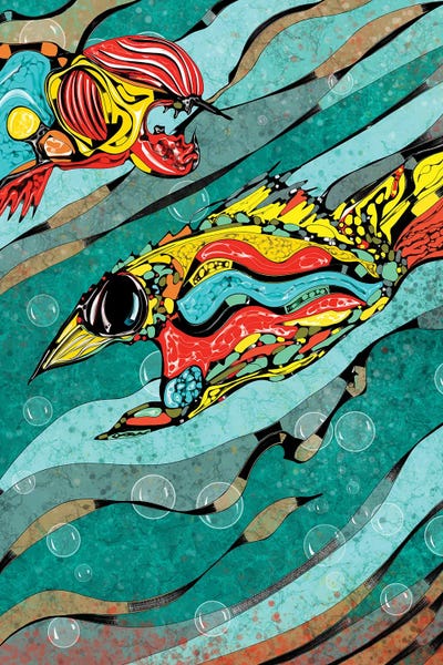 Depth Sea by J.Bello Studio framed canvas print