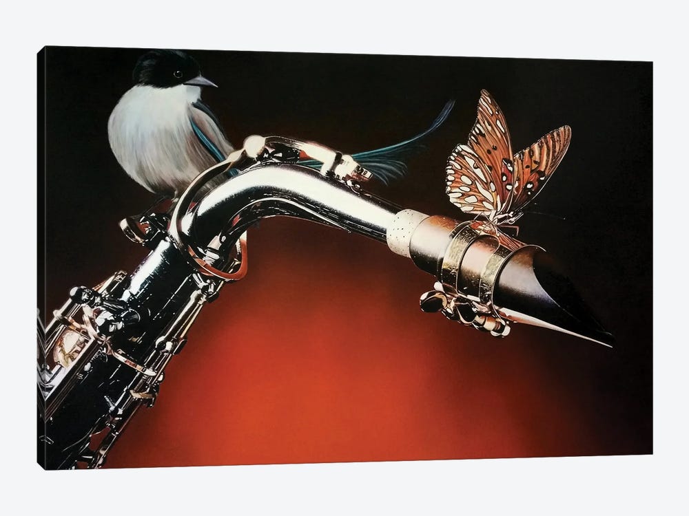 Flying Sax by J.Bello Studio 1-piece Canvas Print