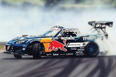 Mad Mike Drift Car II by J.Bello Studio framed canvas print